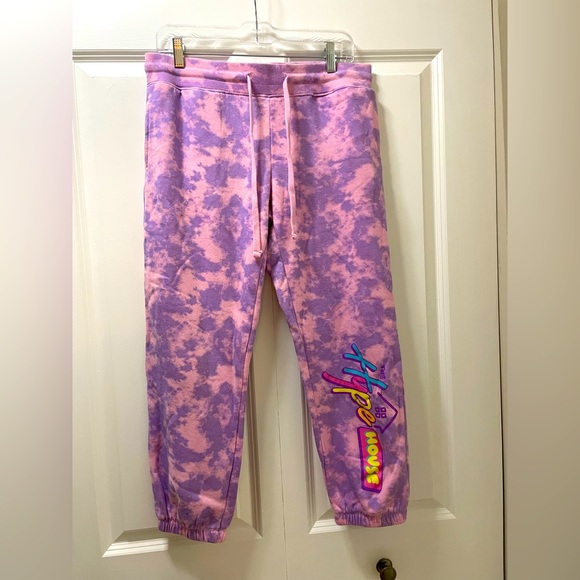The Hype House Merch Women’s Medium Jogger Sweatpants Tie Dye Purple Pink - Picture 1 of 5